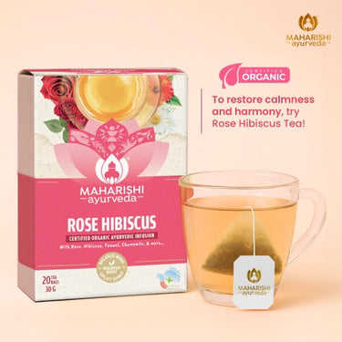 Rose Hibiscus Tea | Uplifting & Calming Ayurvedic Blend 30gm